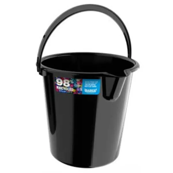 Plastic Bucket With Spout Black - 9l.webp
