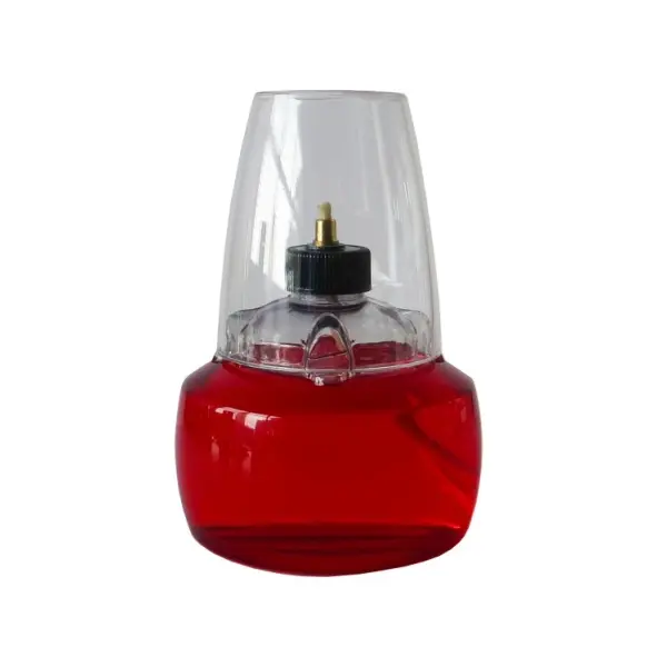 [@-LAMP010SC] @DELIGHTS SHORT LAMP RED - CLEAR SHADE