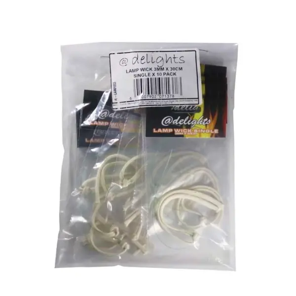 @DELIGHTS LAMP WICK 3MM X 30CM SINGLE X 10 PACK 