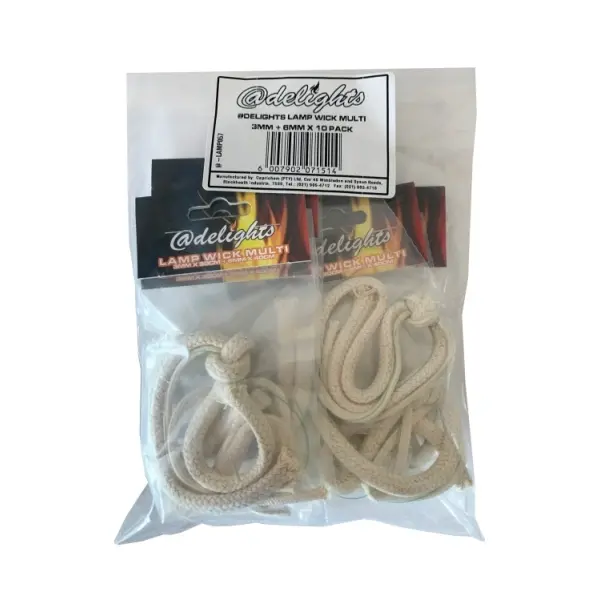 @DELIGHTS LAMP WICK MULTI 3MM + 6MM X 10 PACK