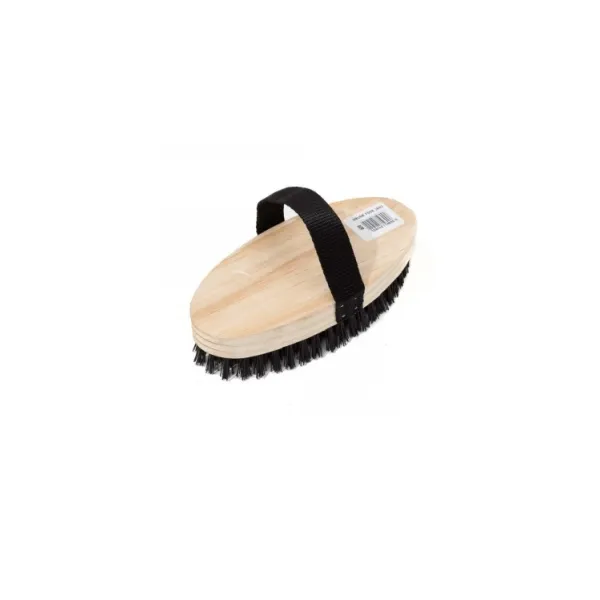 [AF-BRBR-2093] OVAL BODY BRUSH - WOODEN BACK STRAPPED