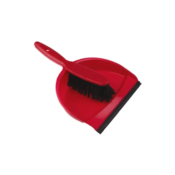 DUSTPAN CLIP ON AND BRUSH SET - RED