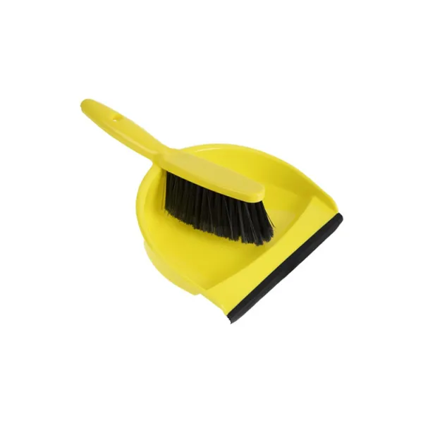 DUSTPAN CLIP ON AND BRUSH SET - YELLOW