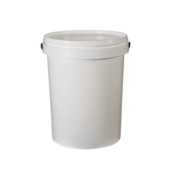 [BUC025] 25L PLASTIC BUCKET WITH LID H.D. WHITE