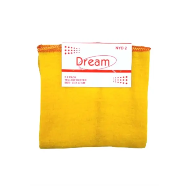 YELLOW DUSTER 33CM X 33CM 2 PACK  P/PACK
