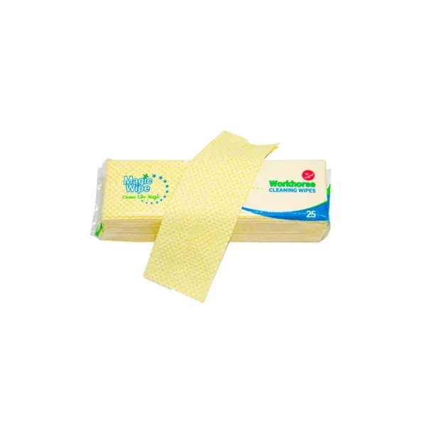 MAGIC WIPE WORKHORSE CLOTH 120GSM - YEL X25 P/PACK  P/