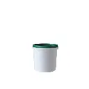500ML PLASTIC TUB WHITE WITH GREEN LID LIGHT DUTY