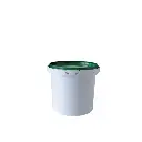 1L PLASTIC BUCKET WHITE WITH GREEN LID LIGHT DUTY