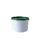 2L PLASTIC BUCKET WHITE WITH GREEN LID LIGHT DUTY