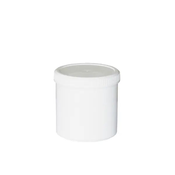 500ML PLASTIC TUB WHITE WITH SCREW CAP LID H.D. 0.