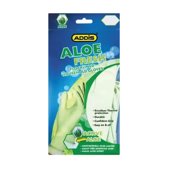[SAFE-0235] ADDIS HOUSEHOLD GLOVES ALOE VERA MEDIUM  P/PAI