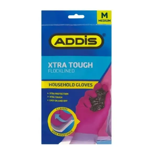 ADDIS HOUSEHOLD GLOVES XTRA TOUGH MEDIUM #  P/PAI