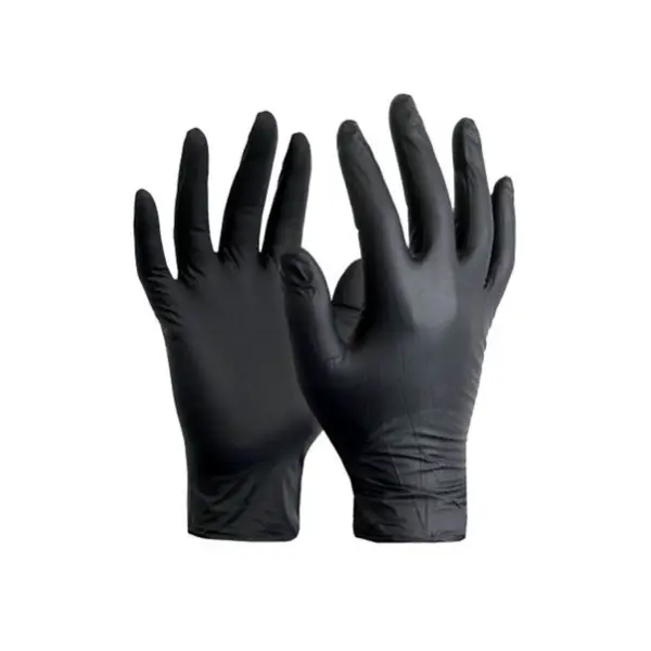 BLACK NITRILE GLOVES POWDER FREE - MEDIUM  P/BO