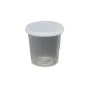 PLASTIC CUP WITH SNAP ON LID - 10 X 25ML