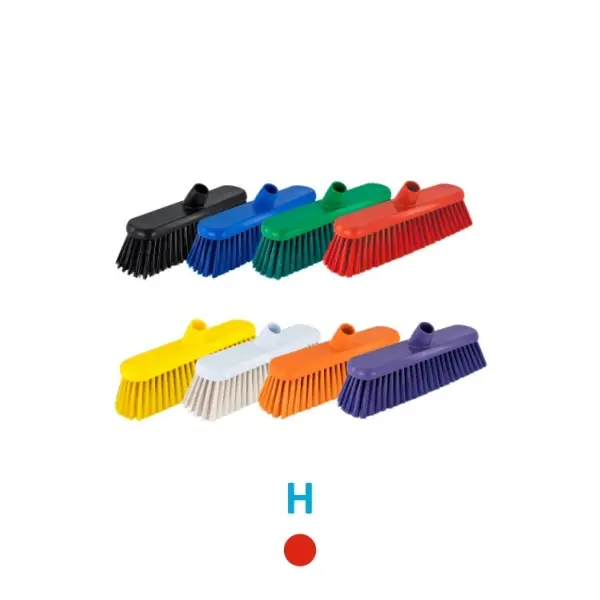 300MM HYGIENE BROOM HEAD ONLY - HARD - RED