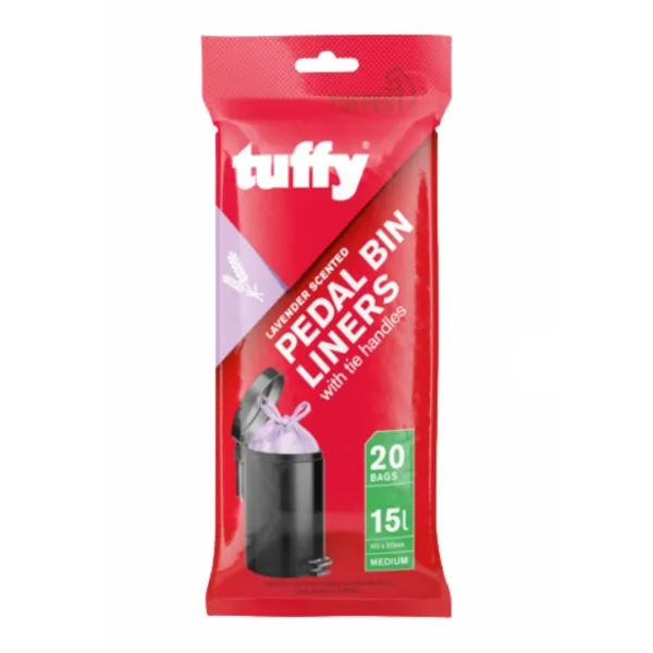 [TUFF-PBLA2020] LAVENDER PEDAL BIN LINERS - 465 X 515MM - 20'S