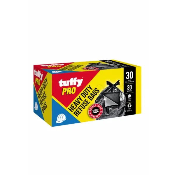 [TUFF-PROBORBL30] TUFFY HEAVY DUTY REFUSE BAGS - 750X950MM - 30 BAGS  P/PACK