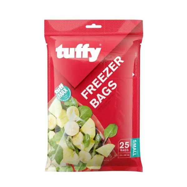 TUFFY FREEZER BAG SMALL 25 X 230 X 300MM  P/PACK