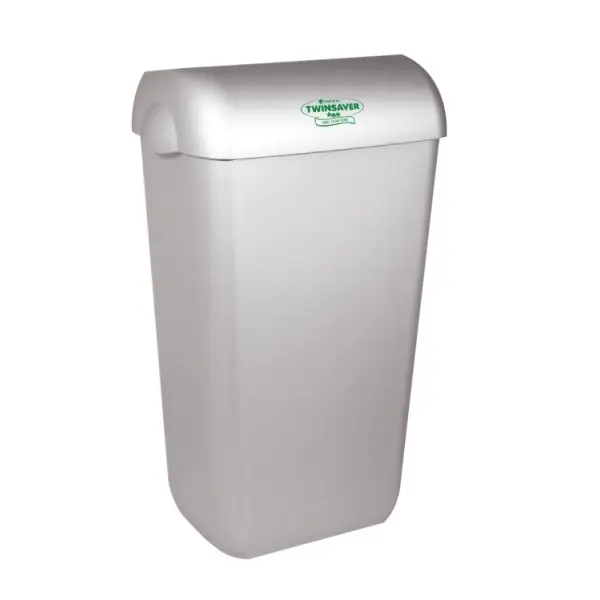 TWINSAVER WALL BIN WITH LID SILVER 23L NP0438  EACH