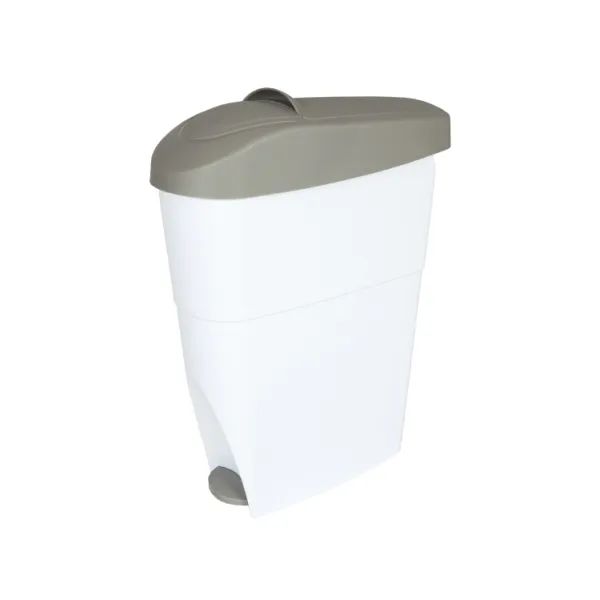 SANITARY BIN WHITE & GREY - PEDAL