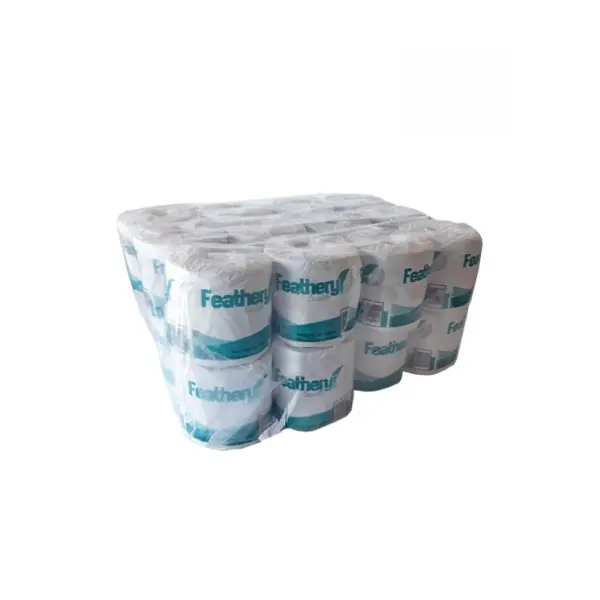 SINGLE PLY TOILET PAPER 24 ROLLS FEATHERY RECYCLE