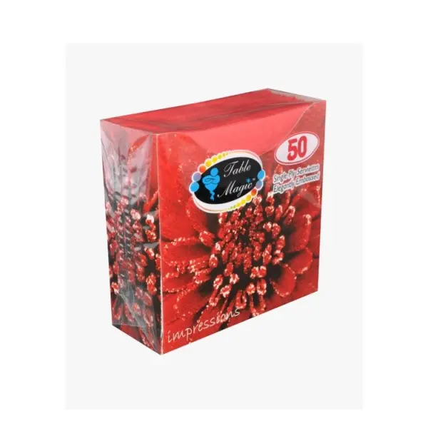 [WD-630SCJ] TABLE MAGIC IMPRESSIONS RED 1PLY 40 X 50 PER BOX  