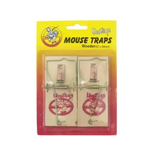 [HEN-140-000026-H] VASTRAP MOUSE TRAP WOODEN 2 PIECE  P/PACK